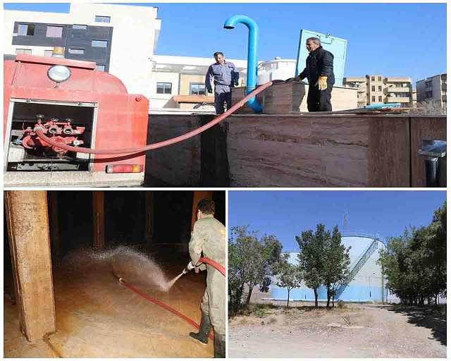 شستشو و گندزدايي تمامي مخازن ذخيره آب شهرهاي شهرستان اراك