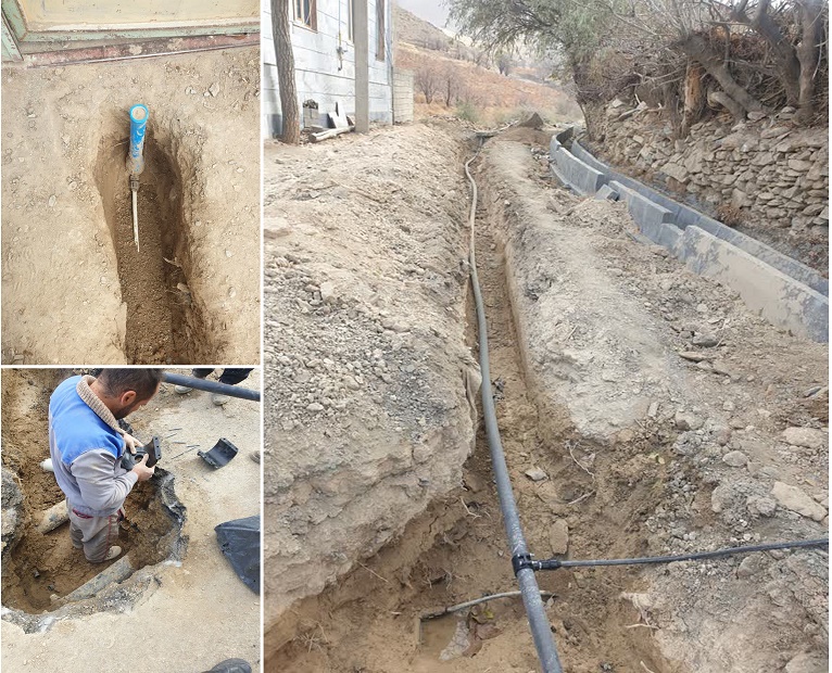 تعویض ۲۵۰متر از شبکه داخلی روستای آدشته بخش قره چاه با مشارکت دهیاری