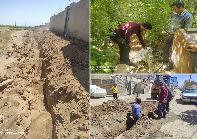 توسعه و بازسازی بیش از 5 کیلومتر شبکه توزیع آب در شهر و روستاهای بخش قورچی باشی خمین