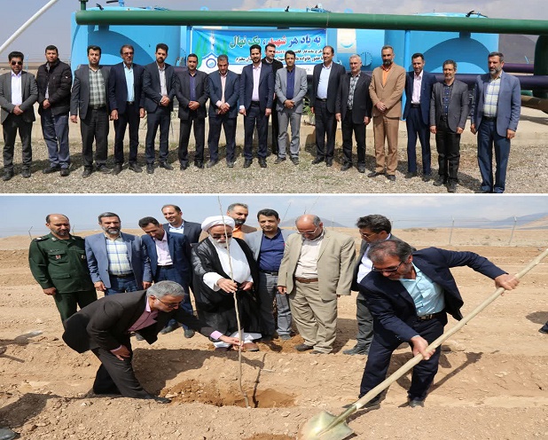كاشت یک هزار اصله نهال در تاسیسات آبرسانی صدرآباد شهر دلیجان