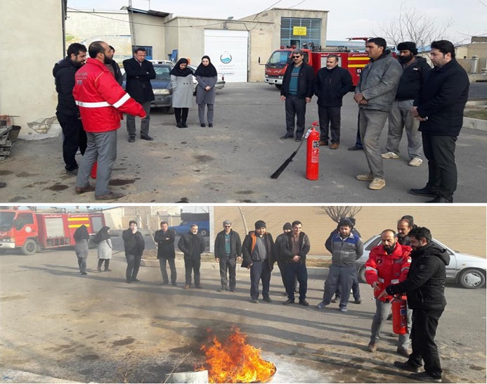 برگزاری دوره آموزشی اطفاء حريق ، برای کارکنان امور آب و فاضلاب شهرستان زرندیه 
