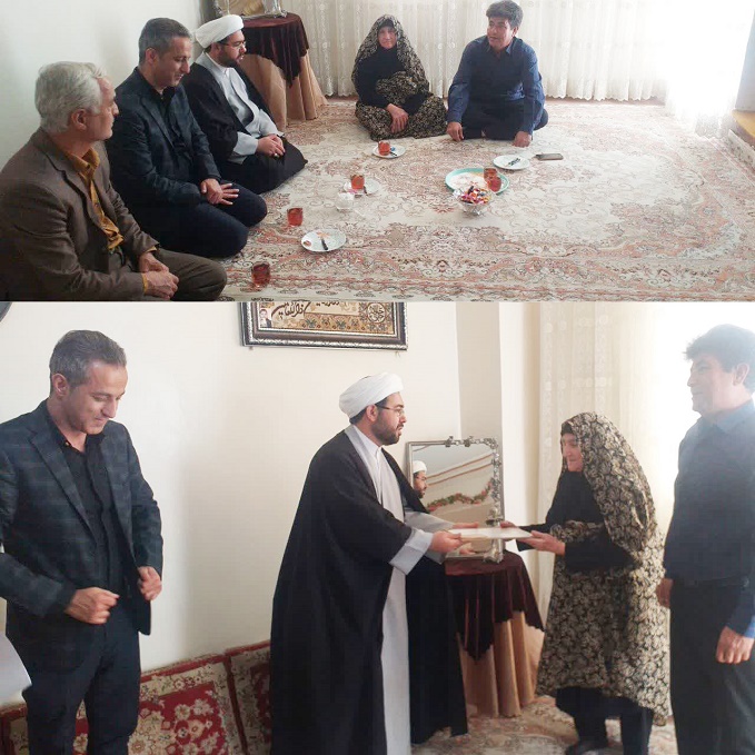 سرپرست شرکت آب و فاضلاب شهرستان ساوه با خانواده شهید علی رنجبر دیدار کرد